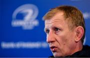 27 February 2020; Head coach Leo Cullen during a Leinster Rugby press conference at the RDS Arena in Dublin. Photo by Seb Daly/Sportsfile