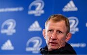 27 February 2020; Head coach Leo Cullen during a Leinster Rugby press conference at the RDS Arena in Dublin. Photo by Seb Daly/Sportsfile