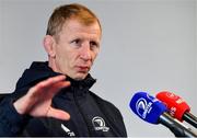 27 February 2020; Head coach Leo Cullen during a Leinster Rugby press conference at the RDS Arena in Dublin. Photo by Seb Daly/Sportsfile