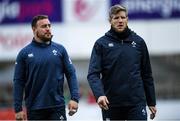 28 February 2020; Forwards coach Simon Easterby, right, and Rob Herring during an Ireland Rugby open training session at Energia Park in Donnybrook, Dublin. Photo by Ramsey Cardy/Sportsfile