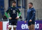 28 February 2020; Caelan Doris, left, and Dave Kilcoyne during an Ireland Rugby open training session at Energia Park in Donnybrook, Dublin. Photo by Ramsey Cardy/Sportsfile