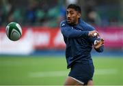 28 February 2020; Bundee Aki during an Ireland Rugby open training session at Energia Park in Donnybrook, Dublin. Photo by Ramsey Cardy/Sportsfile