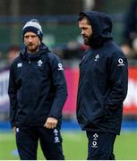 28 February 2020; Head coach Andy Farrell, right, and assistant coach Mike Catt during an Ireland Rugby open training session at Energia Park in Donnybrook, Dublin. Photo by Ramsey Cardy/Sportsfile