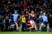 22 February 2020; Shane Reck of Wexford in action against Jake Malone, right, and Cian Boland of Dublin during the Allianz Hurling League Division 1 Group B Round 4 match between Dublin and Wexford at Croke Park in Dublin. Photo by Sam Barnes/Sportsfile