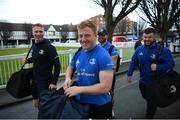 28 February 2020; Leinster players Ciaran Frawley, James Tracy, Michael Milne, and Conor Maguire arrive ahead of the Guinness PRO14 Round 13 match between Leinster and Glasgow Warriors at the RDS Arena in Dublin. Photo by Diarmuid Greene/Sportsfile