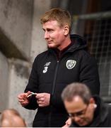 28 February 2020; Republic of Ireland U21 manager Stephen Kenny in attendance ahead of the SSE Airtricity League Premier Division match between Shamrock Rovers and Dundalk at Tallaght Stadium in Dublin. Photo by Ben McShane/Sportsfile