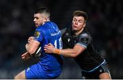 28 February 2020; Harry Byrne of Leinster is tackled by Huw Jones of Glasgow Warriors during the Guinness PRO14 Round 13 match between Leinster and Glasgow Warriors at the RDS Arena in Dublin. Photo by Ramsey Cardy/Sportsfile