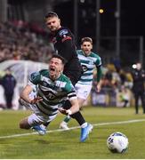 28 February 2020; Ronan Finn of Shamrock Rovers is tackled by Dane Massey of Dundalk during the SSE Airtricity League Premier Division match between Shamrock Rovers and Dundalk at Tallaght Stadium in Dublin. Photo by Ben McShane/Sportsfile