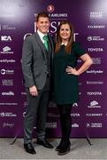 28 February 2020; Irish cricket player Kevin O'Brien and his wife Ruth-Ann arrive at the Turkish Airlines Irish Cricket Awards 2020 at The Marker Hotel in Dublin. Photo by Matt Browne/Sportsfile