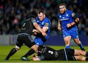 28 February 2020; Peter Dooley of Leinster is tackled by Aki Seiuli, left, and D’arcy Rae of Glasgow Warriors during the Guinness PRO14 Round 13 match between Leinster and Glasgow Warriors at the RDS Arena in Dublin. Photo by Ramsey Cardy/Sportsfile