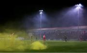 28 February 2020; A general view of a flare on the pitch during the SSE Airtricity League Premier Division match between Shelbourne and St Patrick's Athletic at Tolka Park in Dublin. Photo by Michael P Ryan/Sportsfile