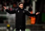 28 February 2020; Shamrock Rovers manager Stephen Bradley reacts during the SSE Airtricity League Premier Division match between Shamrock Rovers and Dundalk at Tallaght Stadium in Dublin. Photo by Ben McShane/Sportsfile