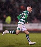 28 February 2020; Jack Byrne of Shamrock Rovers celebrates after scoring his side's third goal during the SSE Airtricity League Premier Division match between Shamrock Rovers and Dundalk at Tallaght Stadium in Dublin. Photo by Ben McShane/Sportsfile