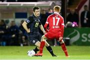 28 February 2020; Lee Desmond of St Patrick's Athletic in action against Shane Farrell of Shelbourne during the SSE Airtricity League Premier Division match between Shelbourne and St Patrick's Athletic at Tolka Park in Dublin. Photo by Michael P Ryan/Sportsfile