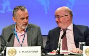 29 February 2020; Uachtarán Chumann Lúthchleas Gael John Horan, right, with Uachtarán Tofa Chumann Lúthchleas Gael Larry McCarthy during the GAA Annual Congress 2020 at Croke Park in Dublin. Photo by Piaras Ó Mídheach/Sportsfile