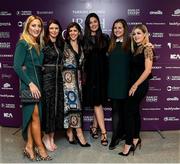 28 February 2020; Attendees, from left, Kate McKenna, Fran Harris, Karina Murtagh, Anna Hawkins, Ruth-Ann O'Brien and Hayley Peverell during the Turkish Airlines Irish Cricket Awards 2020 at The Marker Hotel in Dublin. Photo by Matt Browne/Sportsfile