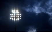 28 February 2020; A view of floodlights ahead of the Guinness PRO14 Round 13 match between Leinster and Glasgow Warriors at the RDS Arena in Dublin. Photo by Ramsey Cardy/Sportsfile