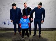 28 February 2020; Leinster players Vakh Abdaladze, Rory O'Loughlin and Rob Kearney in Autograph Alley at the Guinness PRO14 Round 13 match between Leinster and Glasgow Warriors at the RDS Arena in Dublin. Photo by Ramsey Cardy/Sportsfile