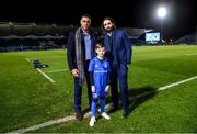 28 February 2020; Matchday mascot 9 year old Rory Doran with Leinster players Adam Byrne and Barry Daly ahead of the Guinness PRO14 Round 13 match between Leinster and Glasgow Warriors at the RDS Arena in Dublin. Photo by Ramsey Cardy/Sportsfile