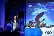 29 February 2020; Uachtarán Chumann Lúthchleas Gael John Horan speaking about the GPA in his address during the GAA Annual Congress 2020 at Croke Park in Dublin. Photo by Piaras Ó Mídheach/Sportsfile