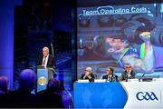 29 February 2020; Uachtarán Chumann Lúthchleas Gael John Horan speaking about the team operating costs in his address during the GAA Annual Congress 2020 at Croke Park in Dublin. Photo by Piaras Ó Mídheach/Sportsfile