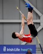 29 February 2020; Peter Dunne of Gowran AC, Kilkenny, competing in the Senior Men's Pole Vault event during day one of the Irish Life Health National Senior Indoor Athletics Championships at the National Indoor Arena in Abbotstown in Dublin. Photo by Sam Barnes/Sportsfile