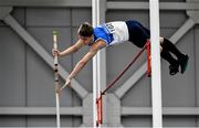 29 February 2020; Adam Nolan of St Laurence O'Toole AC, Carlow, competing in the Senior Men's Pole Vault event during day one of the Irish Life Health National Senior Indoor Athletics Championships at the National Indoor Arena in Abbotstown in Dublin. Photo by Sam Barnes/Sportsfile