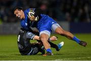 28 February 2020; James Lowe of Leinster is tackled by George Horne of Glasgow Warriors during the Guinness PRO14 Round 13 match between Leinster and Glasgow Warriors at the RDS Arena in Dublin. Photo by Ramsey Cardy/Sportsfile