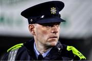 28 February 2020; A member of An Garda Síochána watches on ahead of the SSE Airtricity League Premier Division match between Shamrock Rovers and Dundalk at Tallaght Stadium in Dublin. Photo by Ben McShane/Sportsfile