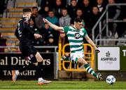28 February 2020; Aaron Greene of Shamrock Rovers and Sean Gannon of Dundalk during the SSE Airtricity League Premier Division match between Shamrock Rovers and Dundalk at Tallaght Stadium in Dublin. Photo by Ben McShane/Sportsfile