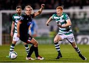 28 February 2020; Rory Gaffney of Shamrock Rovers and Greg Sloggett of Dundalk during the SSE Airtricity League Premier Division match between Shamrock Rovers and Dundalk at Tallaght Stadium in Dublin. Photo by Ben McShane/Sportsfile
