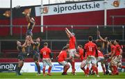 29 February 2020; Aaron Shingler of Scarlets wins possession from a Munster lineout during the Guinness PRO14 Round 13 match between Munster and Scarlets at Thomond Park in Limerick. Photo by Diarmuid Greene/Sportsfile