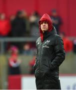 29 February 2020; Munster head coach Johann van Graan prior to the Guinness PRO14 Round 13 match between Munster and Scarlets at Thomond Park in Limerick. Photo by Diarmuid Greene/Sportsfile