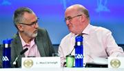 29 February 2020; Uachtarán Chumann Lúthchleas Gael John Horan, right, with Uachtarán Tofa Chumann Lúthchleas Gael Larry McCarthy during the GAA Annual Congress 2020 at Croke Park in Dublin. Photo by Piaras Ó Mídheach/Sportsfile