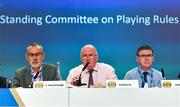 29 February 2020; Uachtarán Tofa Chumann Lúthchleas Gael Larry McCarthy, left, with Uachtarán Chumann Lúthchleas Gael John Horan, centre, and Ard Stiúrthóir of the GAA Tom Ryan during the GAA Annual Congress 2020 at Croke Park in Dublin. Photo by Piaras Ó Mídheach/Sportsfile