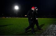 29 February 2020; Tyrone manager Mickey Harte, left, and selector Gavin Devlin walk the pitch prior to the Allianz Football League Division 1 Round 5 match between Tyrone and Dublin at Healy Park in Omagh, Tyrone. Photo by David Fitzgerald/Sportsfile
