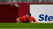 29 February 2020; Billy Holland of Munster scores his side's second try during the Guinness PRO14 Round 13 match between Munster and Scarlets at Thomond Park in Limerick. Photo by Diarmuid Greene/Sportsfile