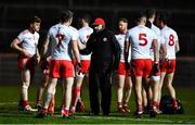 29 February 2020; Tyrone manager Mickey Harte encourages his players ahead of the Allianz Football League Division 1 Round 5 match between Tyrone and Dublin at Healy Park in Omagh, Tyrone. Photo by David Fitzgerald/Sportsfile