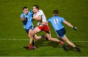 29 February 2020; Colm Cavanagh of Tyrone in action against Brian Howard and Seán Bugler of Dublin  during the Allianz Football League Division 1 Round 5 match between Tyrone and Dublin at Healy Park in Omagh, Tyrone. Photo by Oliver McVeigh/Sportsfile