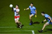 29 February 2020; Liam Rafferty of Tyrone fists a point despite the attention of David Byrne, centre, and Brian Fenton of Dublin during the Allianz Football League Division 1 Round 5 match between Tyrone and Dublin at Healy Park in Omagh, Tyrone. Photo by Oliver McVeigh/Sportsfile