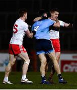29 February 2020; David Byrne of Dublin and Peter Harte of Tyrone tussle during the Allianz Football League Division 1 Round 5 match between Tyrone and Dublin at Healy Park in Omagh, Tyrone. Photo by David Fitzgerald/Sportsfile