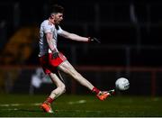29 February 2020; Rory Brennan of Tyrone shoots to score his side's first goal during the Allianz Football League Division 1 Round 5 match between Tyrone and Dublin at Healy Park in Omagh, Tyrone. Photo by David Fitzgerald/Sportsfile