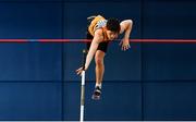 29 February 2020; Conor Callinan of Leevale AC, Cork, competing in the Senior Men's Pole Vault event during day one of the Irish Life Health National Senior Indoor Athletics Championships at the National Indoor Arena in Abbotstown in Dublin. Photo by Sam Barnes/Sportsfile