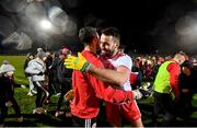 29 February 2020; Kyle Coney, right, and Niall Morgan of Tyrone celebrate following the Allianz Football League Division 1 Round 5 match between Tyrone and Dublin at Healy Park in Omagh, Tyrone. Photo by David Fitzgerald/Sportsfile