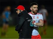 29 February 2020; Tyrone manager Mickey Harte congratulates Padraig Hampsey as he comes off the pitch during the Allianz Football League Division 1 Round 5 match between Tyrone and Dublin at Healy Park in Omagh, Tyrone. Photo by Oliver McVeigh/Sportsfile