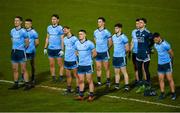 29 February 2020; The Dublin team standing for the national anthem before the Allianz Football League Division 1 Round 5 match between Tyrone and Dublin at Healy Park in Omagh, Tyrone. Photo by Oliver McVeigh/Sportsfile