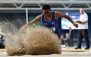 29 February 2020; Adeyemi Talabi of Longford AC, competing in the Senior Women's Long Jump event during day one of the Irish Life Health National Senior Indoor Athletics Championships at the National Indoor Arena in Abbotstown in Dublin. Photo by Sam Barnes/Sportsfile