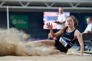 29 February 2020; Kate Hosey of Corran AC, Sligo , competing in the Senior Women's Long Jump event during day one of the Irish Life Health National Senior Indoor Athletics Championships at the National Indoor Arena in Abbotstown in Dublin. Photo by Sam Barnes/Sportsfile