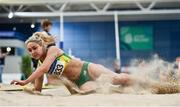 29 February 2020; Amy Mcteggart of Boyne AC, Louth, competing in the Senior Women's Long Jump event during day one of the Irish Life Health National Senior Indoor Athletics Championships at the National Indoor Arena in Abbotstown in Dublin. Photo by Sam Barnes/Sportsfile