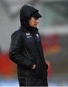 29 February 2020; Scarlets head coach Brad Mooar ahead of the Guinness PRO14 Round 13 match between Munster and Scarlets at Thomond Park in Limerick. Photo by Ramsey Cardy/Sportsfile